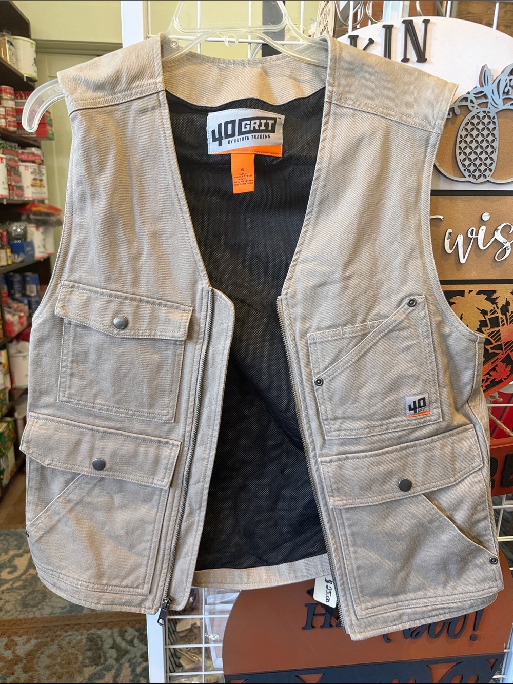 Duluth Trading Co 40 Grit Work Vest in Tan